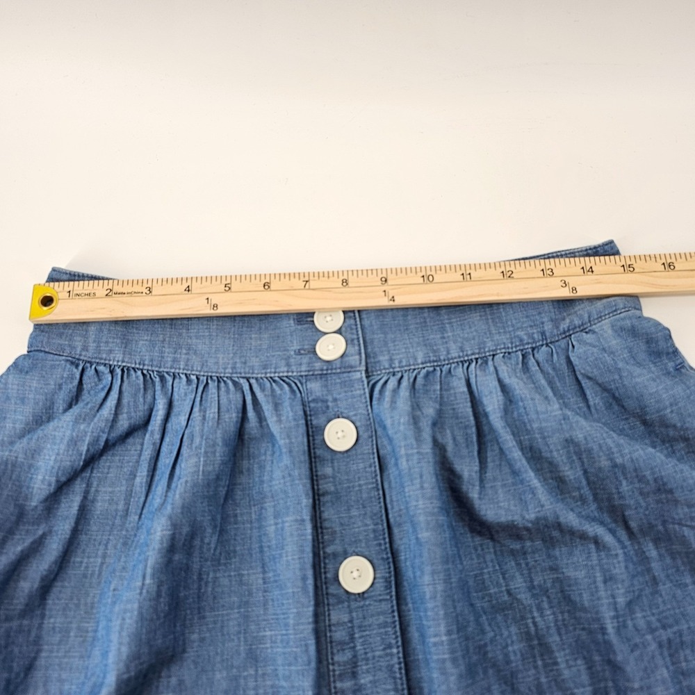 NWT Women's Talbots Button Front Lightweight Denim Skirt Forest Wash Size 8P - Picture 3 of 5